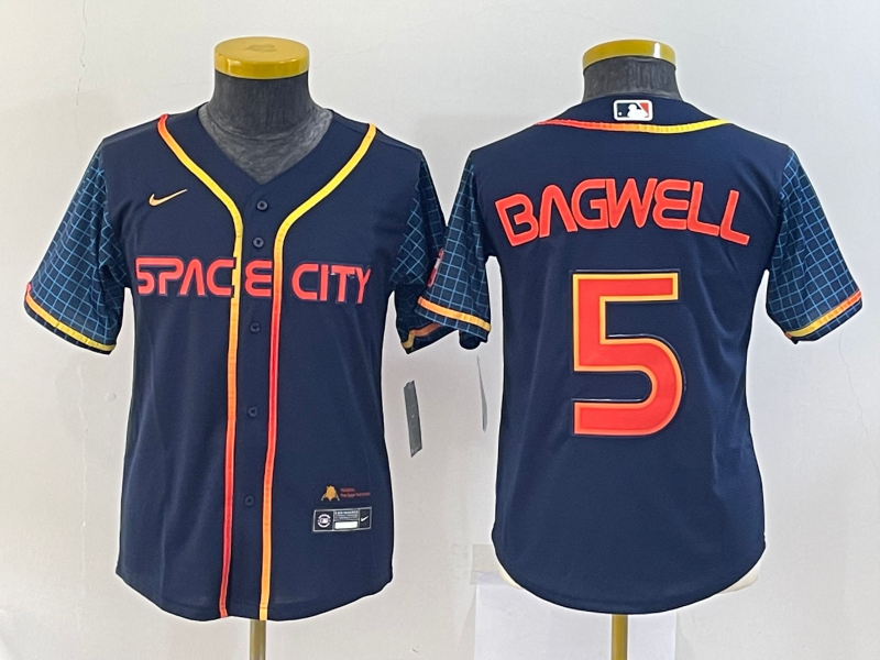 Women's Houston Astros #5 Jeff Bagwell 2022 Navy City Connect Stitched Jersey(Run Small) Women's Houston Astros #5 Jeff Bagwell 2022 Navy City Connect Stitched Jersey(Run Small)